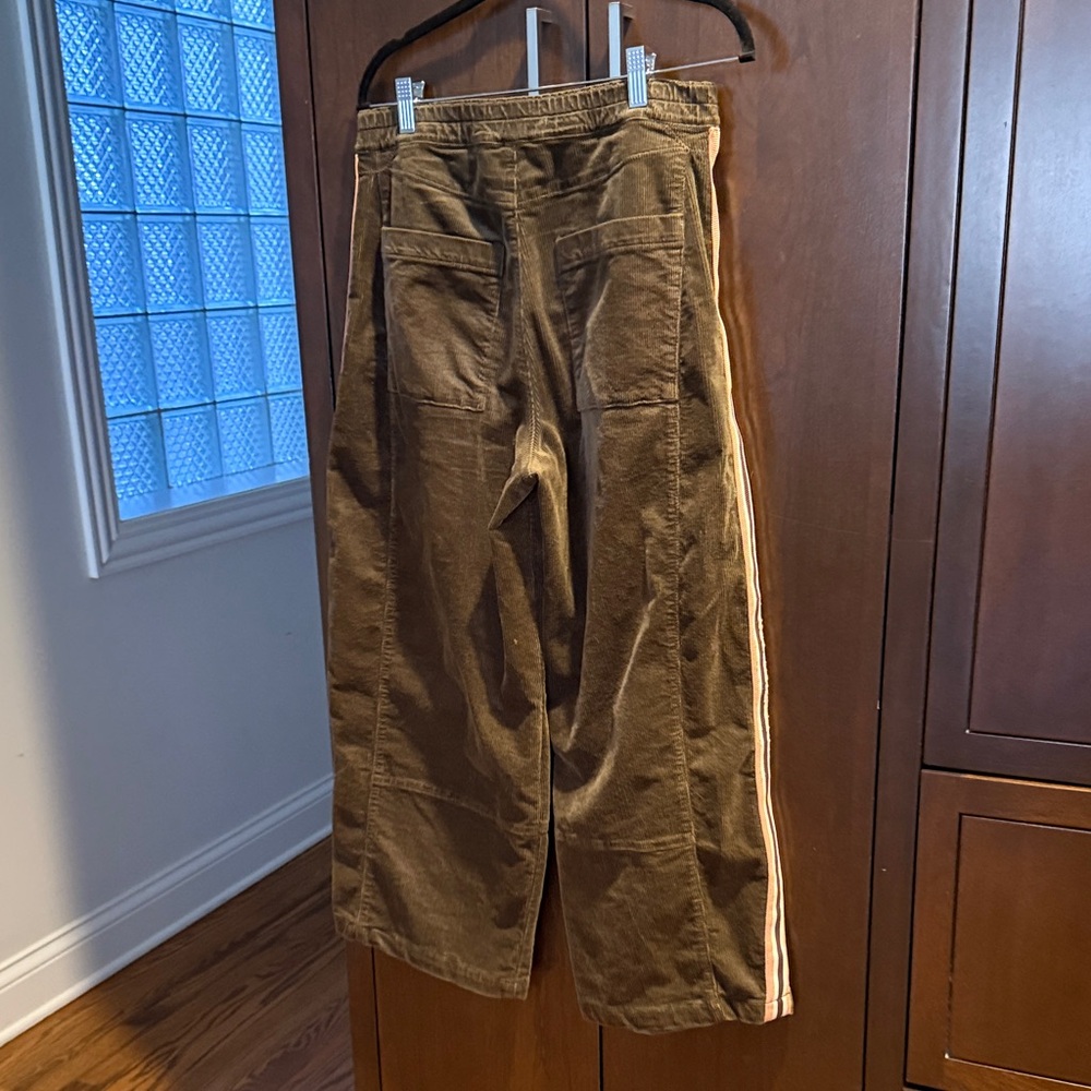 Pilcro Brown Barrel  Corduroy Pants with Pink Stripes from Anthropology - Picture 3 of 4